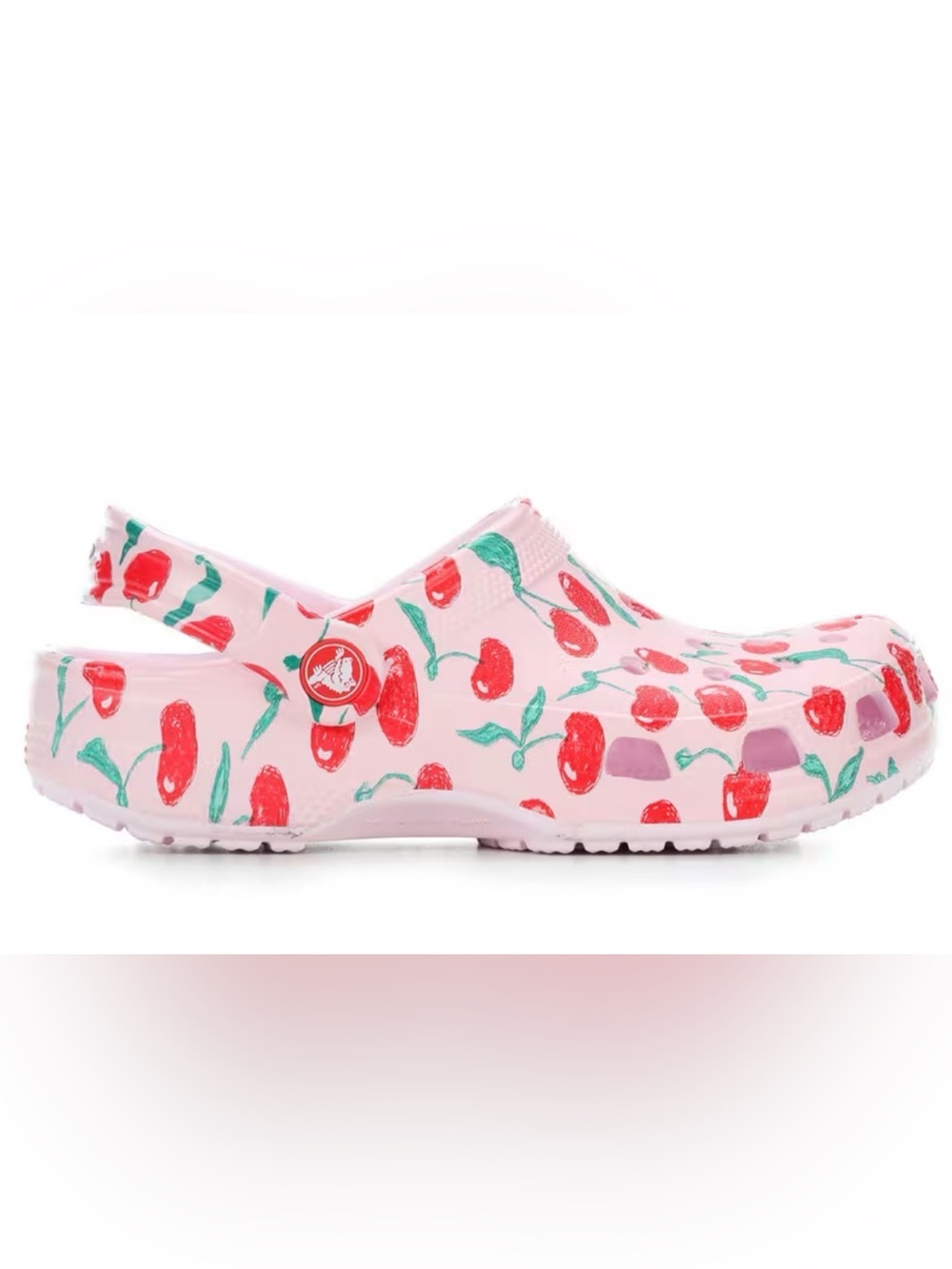 Kids Pink Cherry Print Slip-On Clog